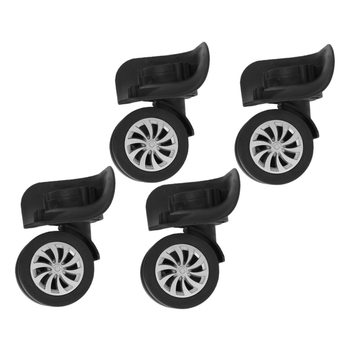 POPETPOP 3 Sätze Universalrad Riemenscheibe Lenkrad Roller Handhaben Scooter-räder Kofferrollen Schwenkbare Gepäckräder Ein Rollenrad Schubkarre Gepäckrad Maschine Plastik Black 4 Stück * 3 von POPETPOP