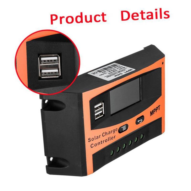 POPETPOP 30A MPPT Solarladeregler Für 12V/24V Batterien LCD Anzeige Dual USB Anschlüsse Integrierter Timer Für Solarzellen Panels Effizienter Solarcontroller Für Optimale von POPETPOP