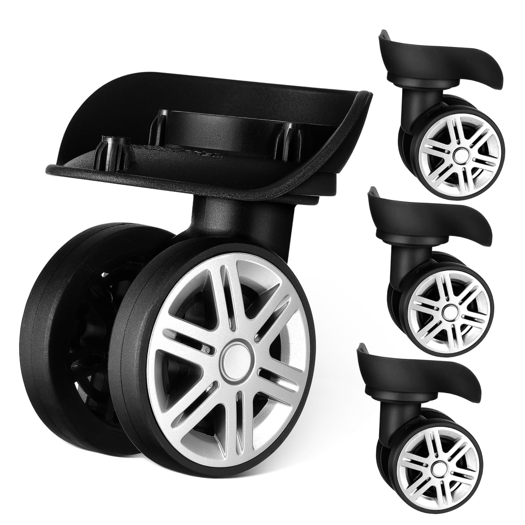 POPETPOP 4 Stück Zubehör Für Trolley-rollen Reisetasche Universelle Trolley-rollen Kofferräder Austauschen Universalrad Gepäck-koffer-räder Koffer Mit Rollen Kofferrollen Black Abs-material von POPETPOP