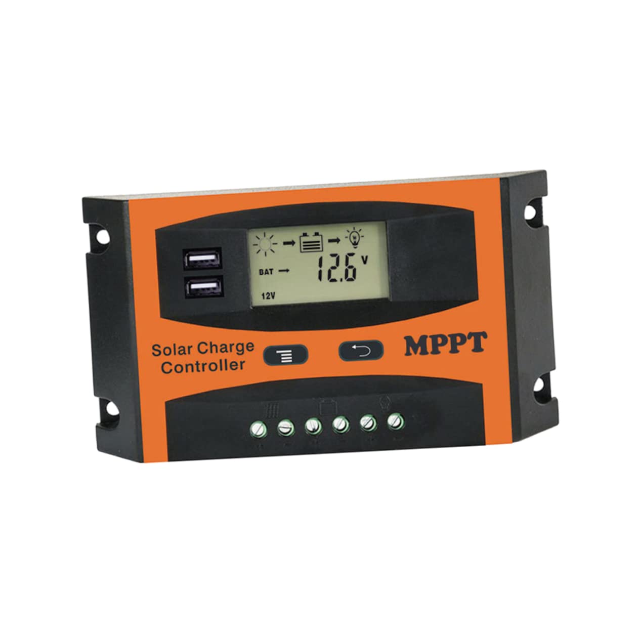 POPETPOP 40A MPPT Solarregler 12V 24V Auto LCD Dual USB Solarpanel Batterieladecontroller Mit Integriertem Timer Für Effiziente Solarenergie Nutzung von POPETPOP