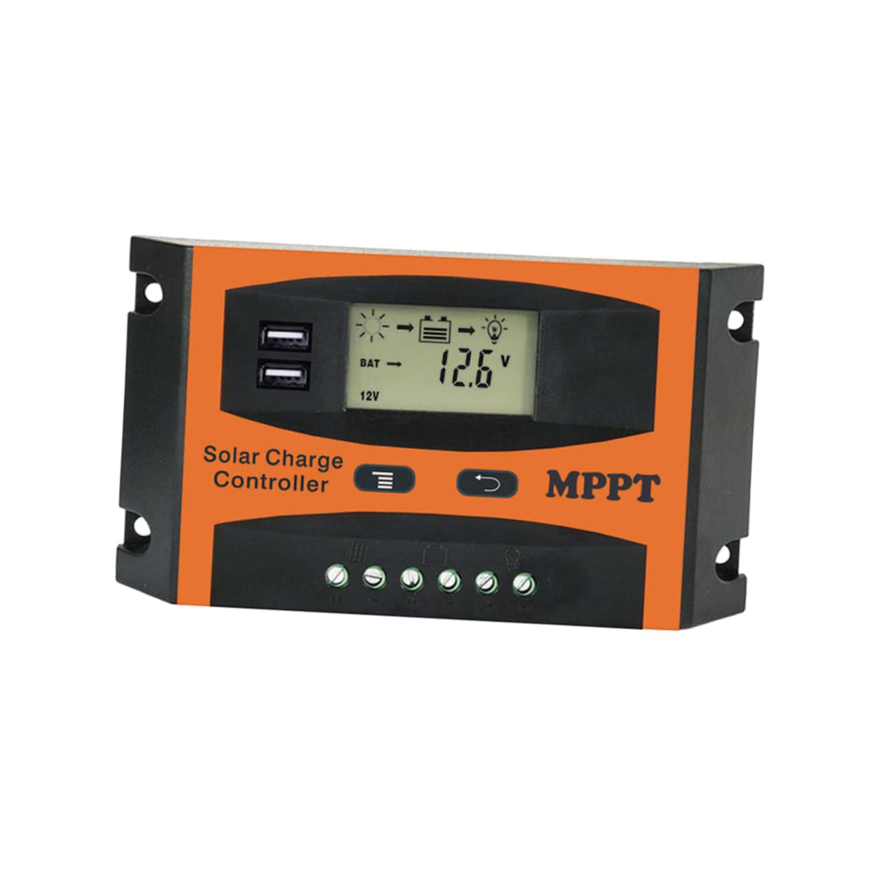 POPETPOP 60A MPPT Solar Laderegler 12V/24V Mit LCD Display Und Dual USB Anschlüssen Solar Panel Batterie PV Regulator Mit Integriertem Timer Für Effiziente Energieverwaltung von POPETPOP