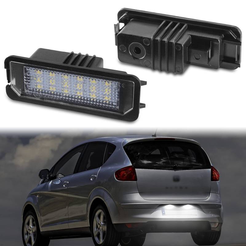 POPMOTORZ LED Kennzeichenbeleuchtung Lampe mit CanBus Fehlerfrei 18 2835 SMD Kennzeichen Licht für SEAT Altea XL Exeo Limousine Ibiza Leon 2 Leon 3 von POPMOTORZ