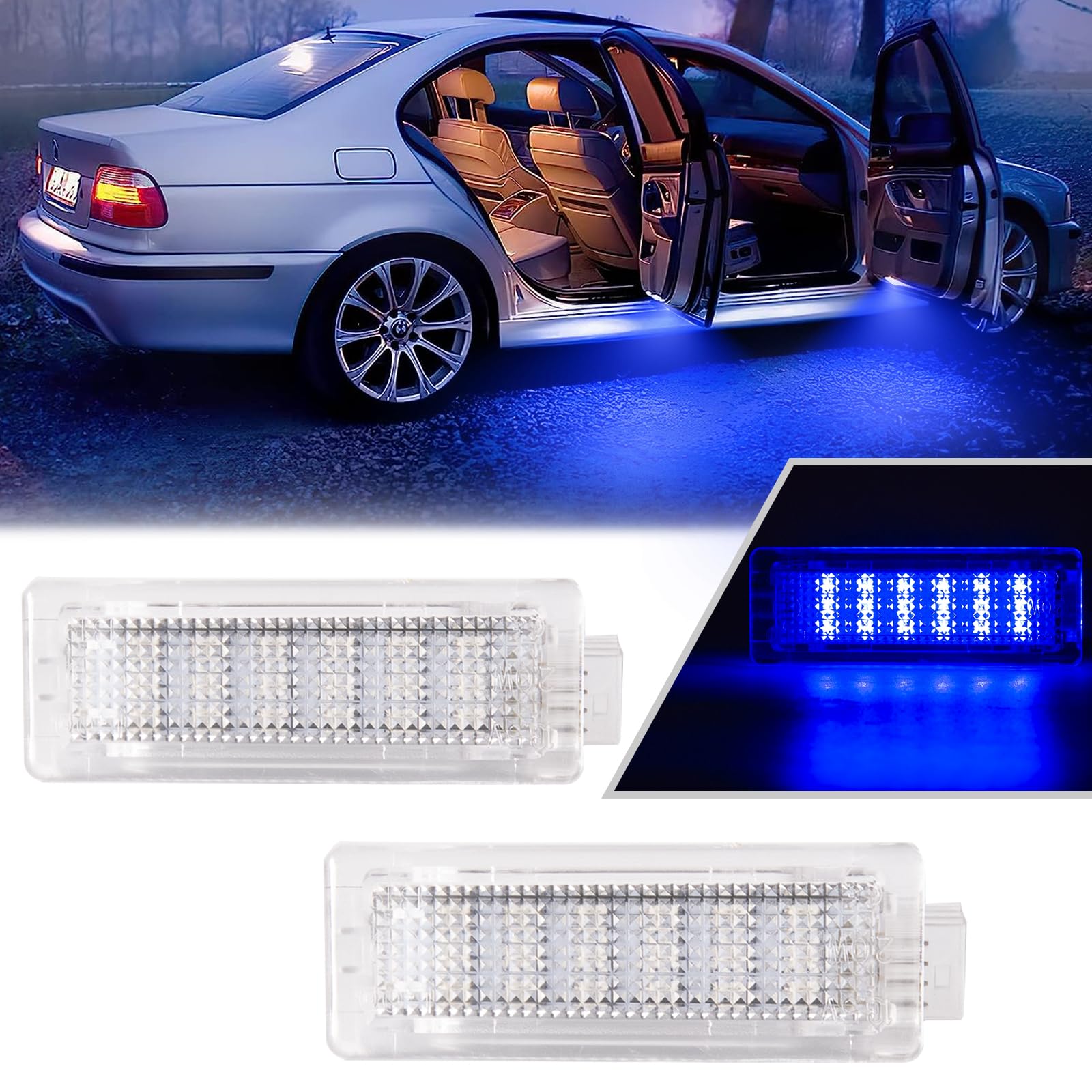 POPMOTORZ 2 Stücke LED Autotür Lichter, LED Innenbeleuchtung Autotürbeleuchtung für BMW 1 Series F20 F21 2 Series F22 F23 F45 F46 F87 3 Series F30 F31 F34 F35 F80 4 Series F32 F33 F36 F82, Blau von POPMOTORZ