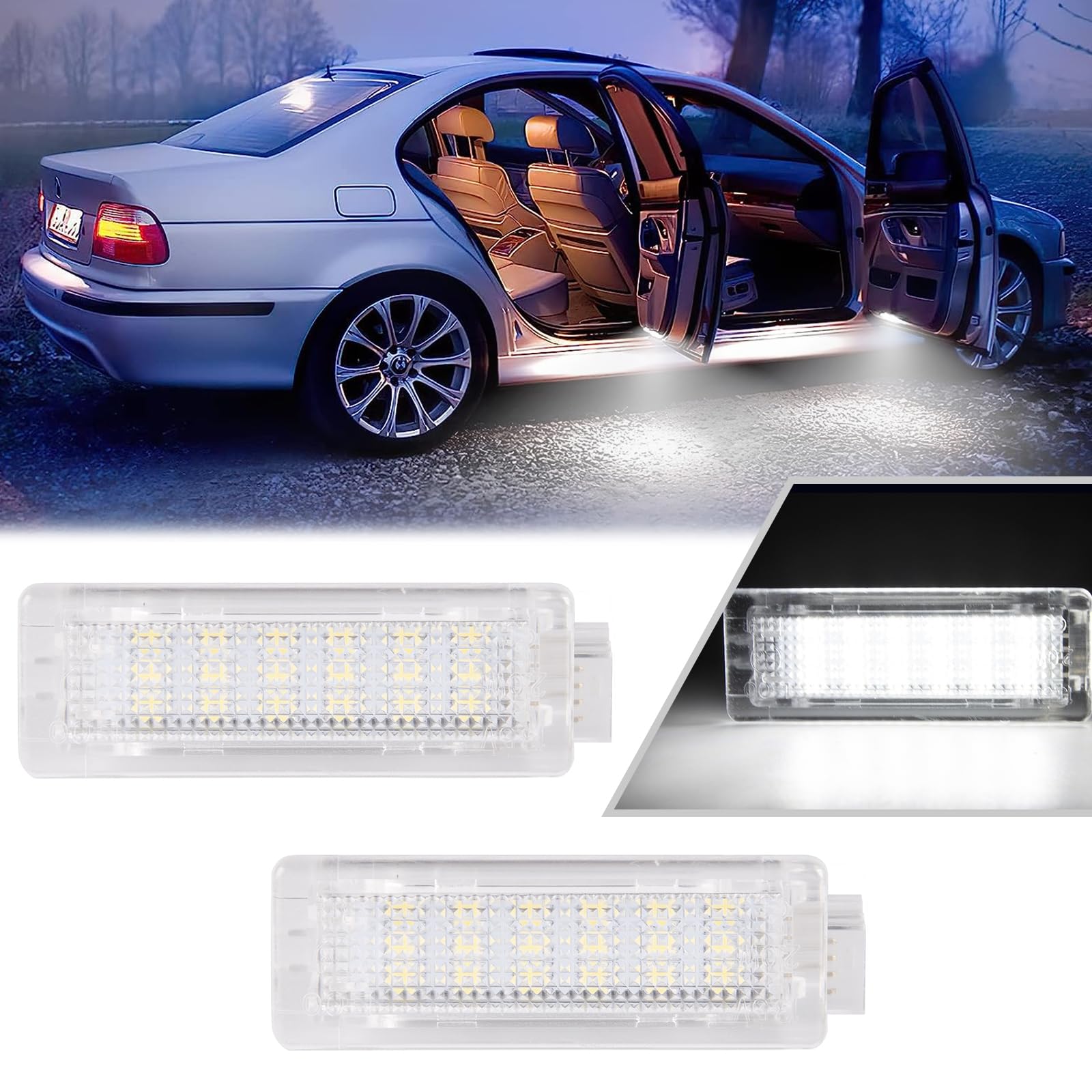 POPMOTORZ 2 Stücke LED Autotür Lichter, LED Innenbeleuchtung Autotürbeleuchtung für BMW 1 Series F20 F21 2 Series F22 F23 F45 F46 F87 3 Series F30 F31 F34 F35 F80 4 Series F32 F33 F36 F82, Weiß von POPMOTORZ