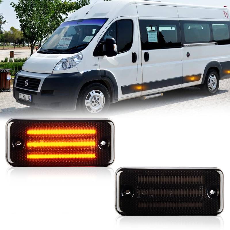 POPMOTORZ 2 Stücke LED Blinker Seitenblinker für F-iat Ducato Citroen Relay Peugeot Boxer R-enault Trucks Magnum Cherokee mit Canbus Fehlerfrei, Schwarz von POPMOTORZ