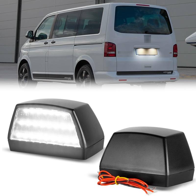 POPMOTORZ LED Kennzeichenbeleuchtung für Mercedes-Benz T2 Vanio VW T4 Pick up T5 Pick up LT I Pick up Maxxum LED Nummernschildbeleuchtung 24 SMD mit CAN-Bus Fehlerfrei Weiß, 2 Stücke von POPMOTORZ