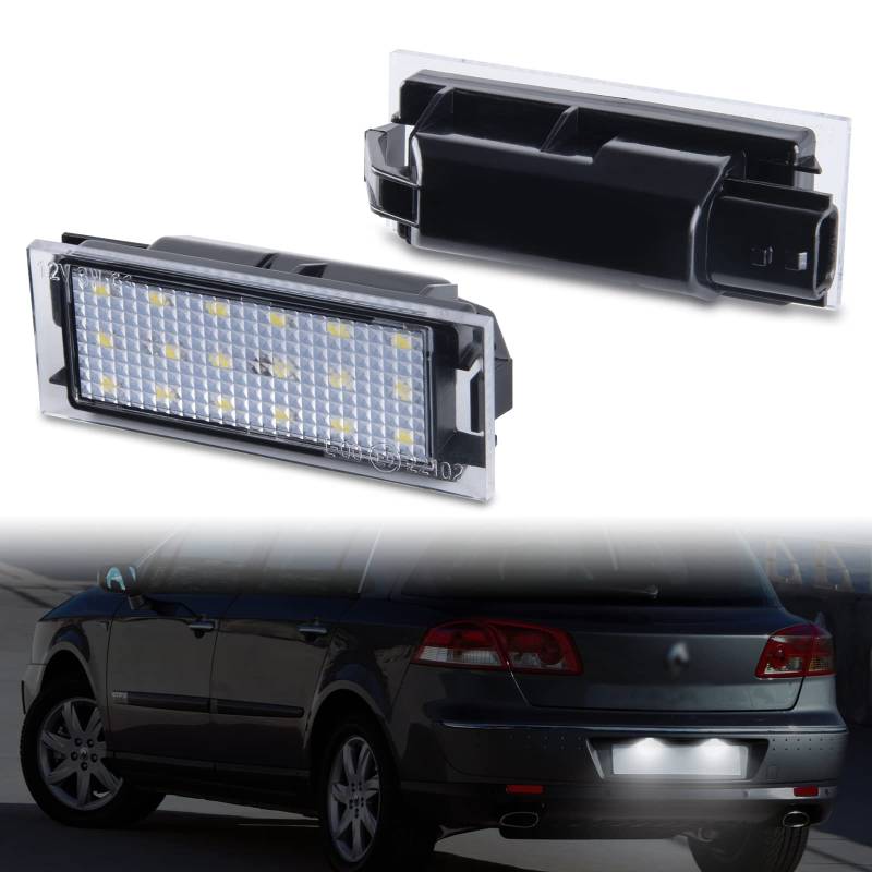 POPMOTORZ LED Kennzeichenbeleuchtung, 2 Stücke Nummernschildbeleuchtung mit CanBus Fehlerfrei für R-enault Captur Clio 3 Clio 4 Espace 4 Fluence Laguna 3 Mercede-s Citan Kombi 415 Smart Forfour 453 von POPMOTORZ