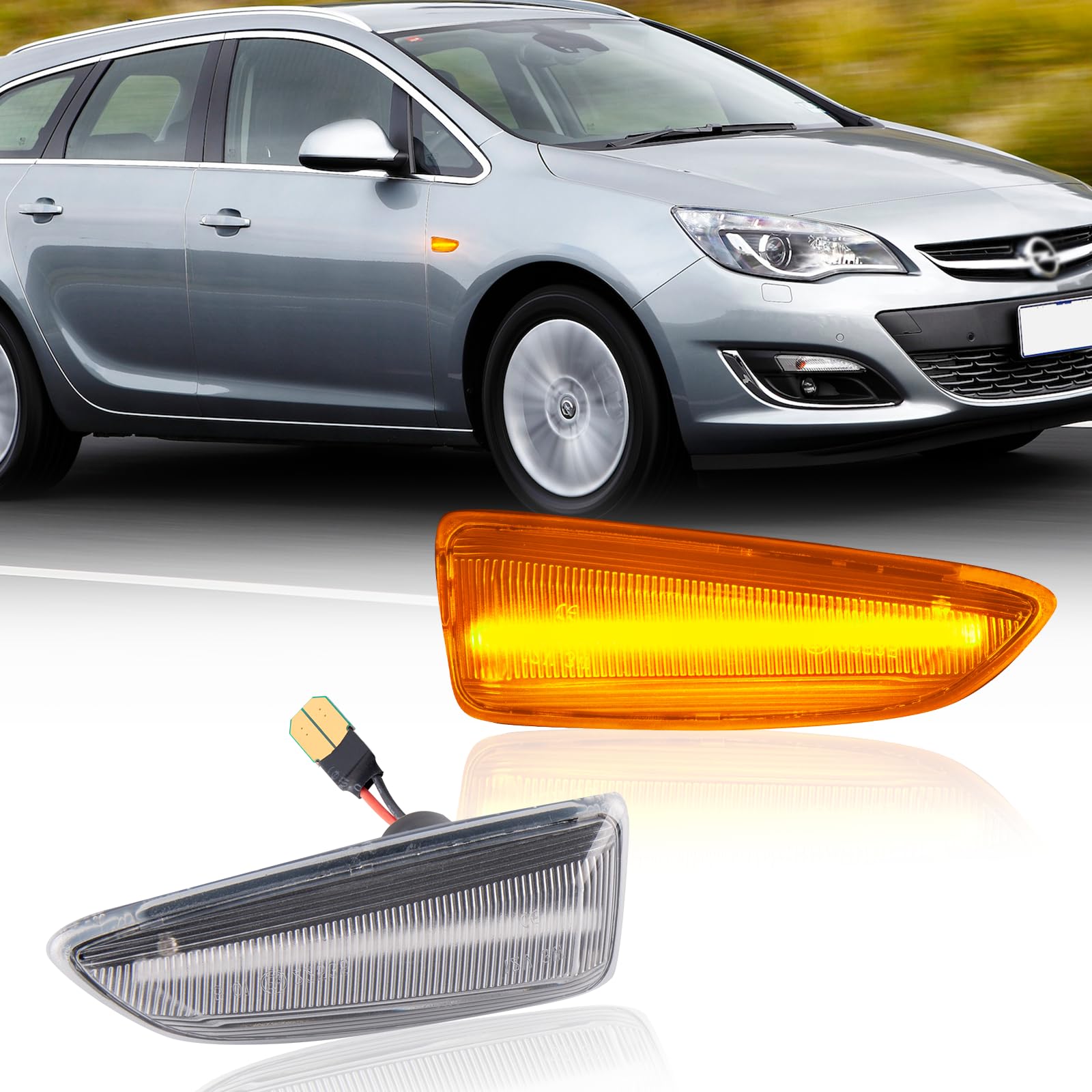 POPMOTORZ LED Blinker Seitenblinker für Opel Astra J Astra J K Zafira C Insignia B Grandland X, 2 Stücke von POPMOTORZ