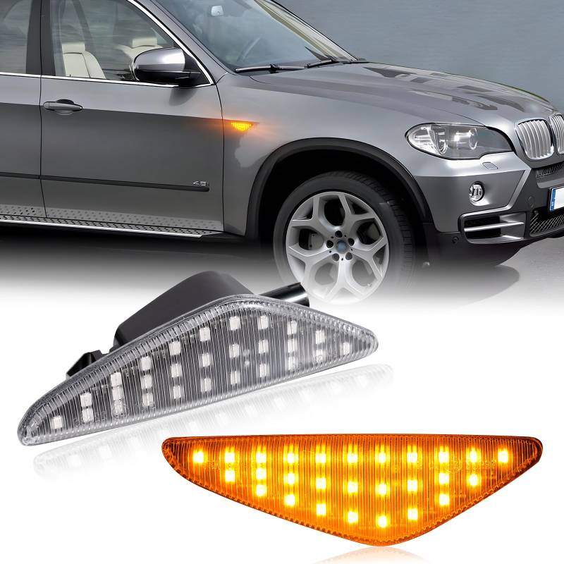 POPMOTORZ LED Blinker Seitenblinker mit Canbus Fehlerfrei für BMW E70 X5 E71 X6 F25 X3, 2 Stücke von POPMOTORZ