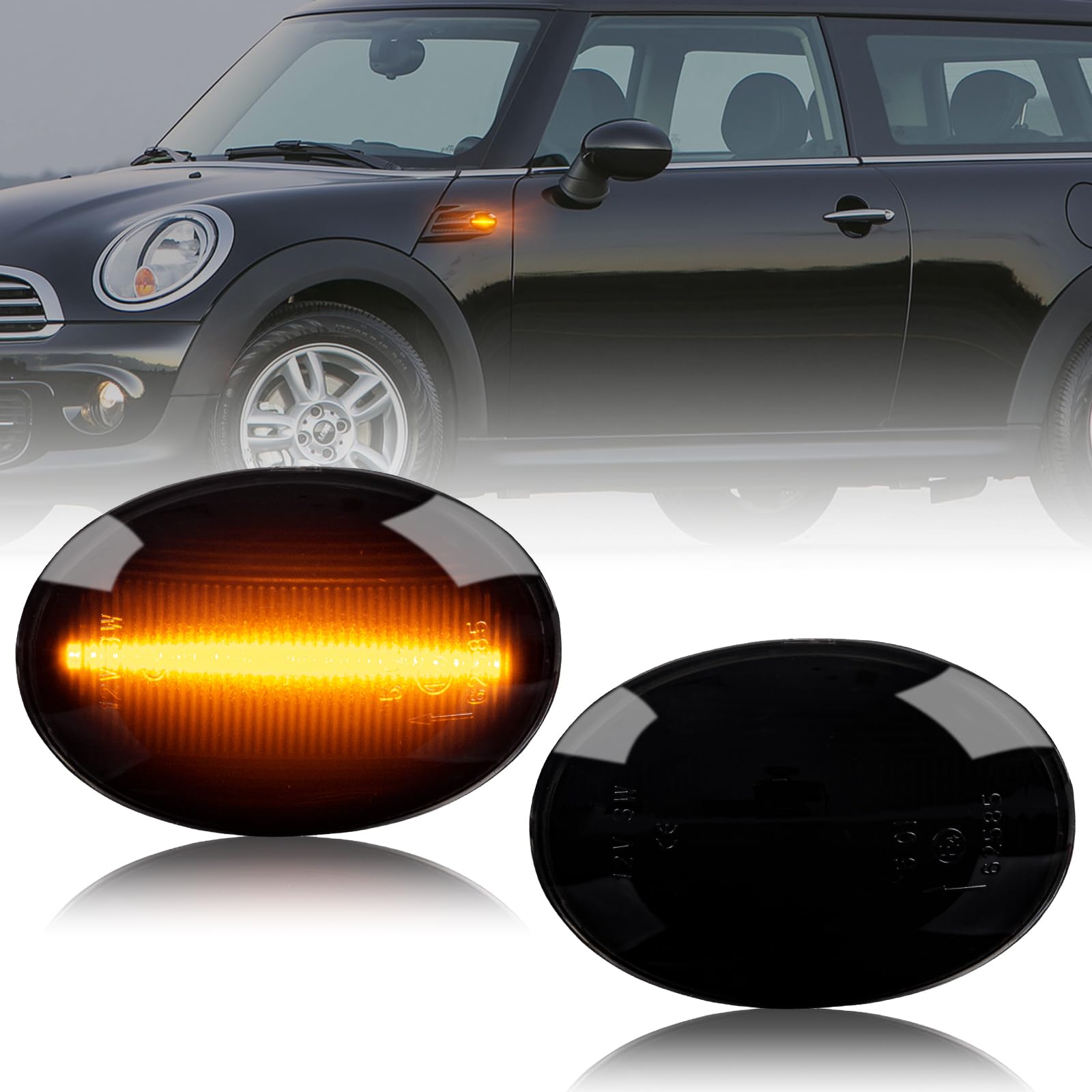 POPMOTORZ LED Blinker Seitenblinker mit Canbus Fehlerfrei für BMW Mini Cooper R55 R56 R57 R58 R59, 2 Stücke von POPMOTORZ