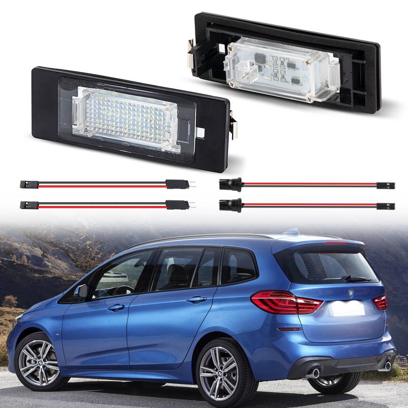 POPMOTORZ LED Kennzeichenbeleuchtung, 2 Stücke Nummernschildbeleuchtung mit CanBus Fehlerfrei für BMW 1 Series E81 E87 E87N E87LCI E46LCI E63LCI 6 Series E63 E64 Z4 E85 F20 F12 F13 E89 Mini Cooper R55 von POPMOTORZ