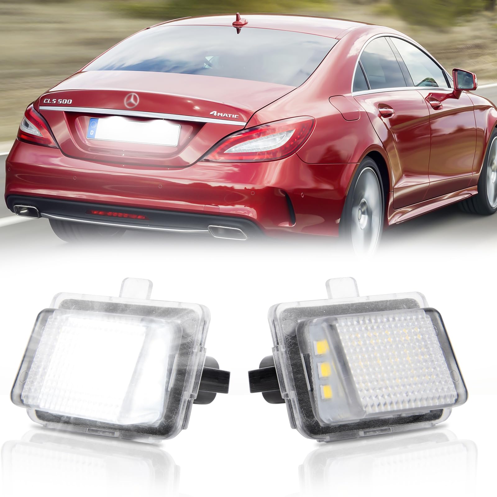 POPMOTORZ LED Kennzeichenbeleuchtung, 2 Stücke Nummernschildbeleuchtung mit CanBus für Mercede-s Benz C-Class W204 SLK-Class SL-Class W231 E-Class Sedan W213 S-Class W221 CLS-Class W218 C-Class W205 von POPMOTORZ