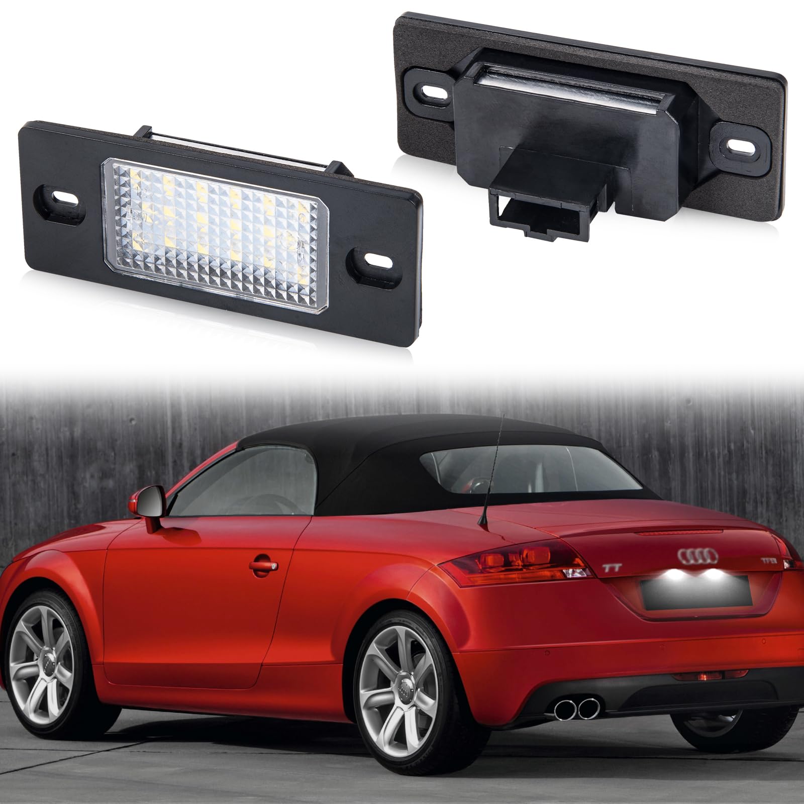 POPMOTORZ LED Kennzeichenbeleuchtung, LED Nummernschildbeleuchtung mit Canbus Fehlerfrei 2835 SMD für A-udi TT 2007-2010 TTS 2D 2007-2010 TT Roadster 2007-2010, 2 Stück von POPMOTORZ