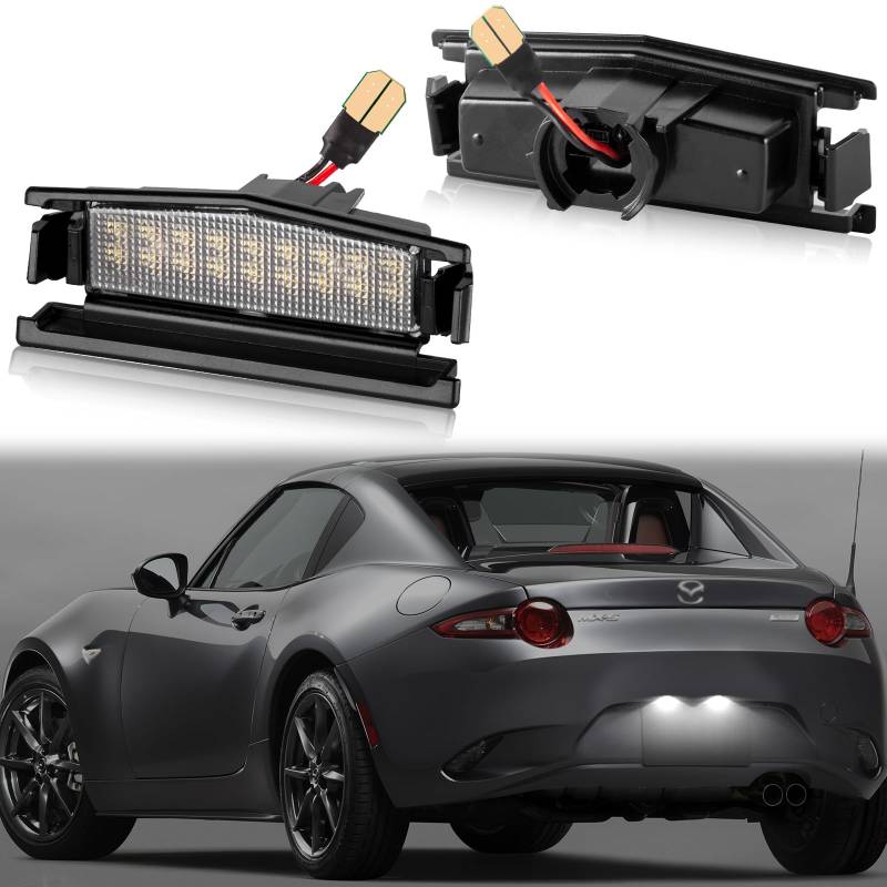 POPMOTORZ LED Kennzeichenbeleuchtung, LED Nummernschildbeleuchtung mit Canbus Fehlerfrei 2835 SMD für Mazda MX-5 Miata 2016-2020, 2 Stück von POPMOTORZ