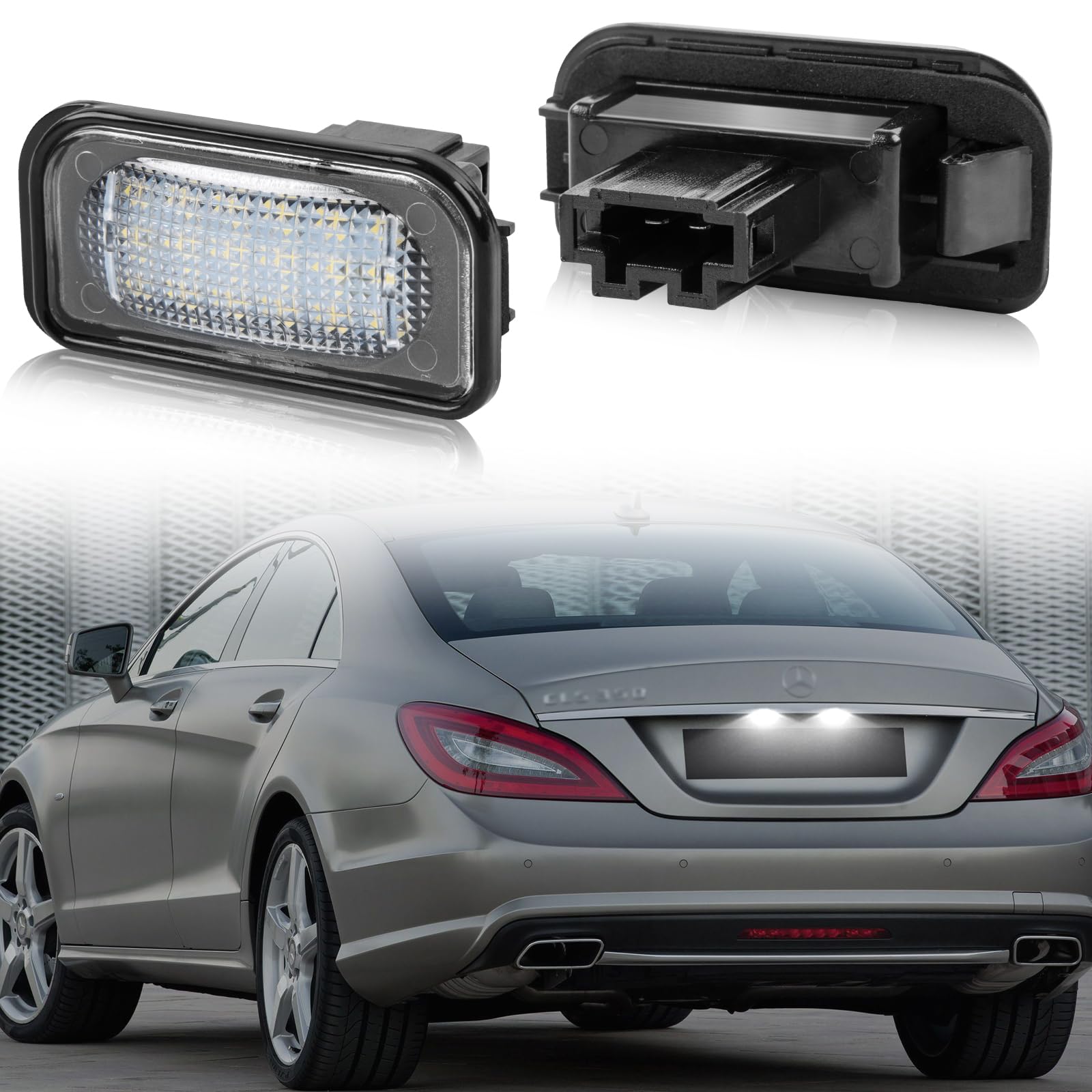 POPMOTORZ LED Kennzeichenbeleuchtung, LED Nummernschildbeleuchtung mit Canbus Fehlerfrei 2835 SMD für Mercede-s Benz C-CLASS W203 limousine Sedan 2001-2007 SL-CLASS R230 CLD-CLASS W209, 2 Stück von POPMOTORZ