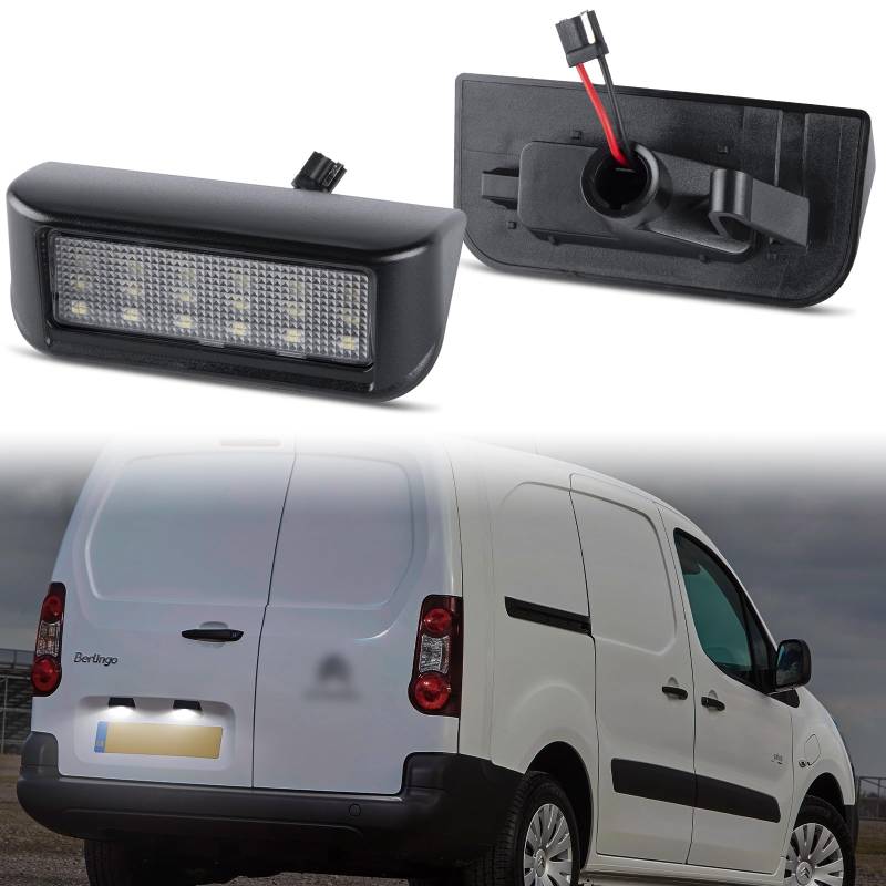 POPMOTORZ LED Kennzeichenbeleuchtung Glühbirnen 2 Stücke Nummernschildbeleuchtung Lampe Hohe Leistung 2835 SMD 12V für Peugeot Expert/Partner, C-itroen Berlingo/Jumpy von POPMOTORZ