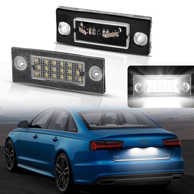 POPMOTORZ LED Kennzeichenbeleuchtung für A-udi A2/A2 Typ 8Z A4 Limousine Typ B5 A4 Avant Typ B5, Nummernschildbeleuchtung mit CanBus Fehlerfrei 2835 SMD, 2 Stück von POPMOTORZ