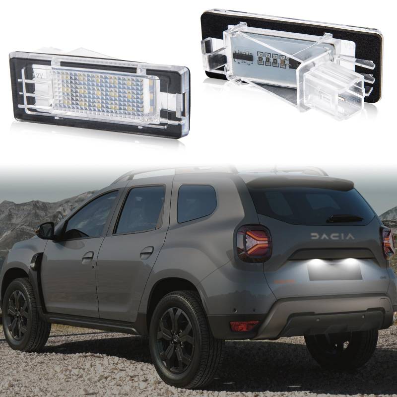 POPMOTORZ LED Kennzeichenbeleuchtung für Dacia Duster Lodgy R-enault Espace IV Scenic II Laguna II Fluence Captur, LED Nummernschildbeleuchtung mit CanBus Fehlerfrei 2835 SMD, 2 Stück von POPMOTORZ