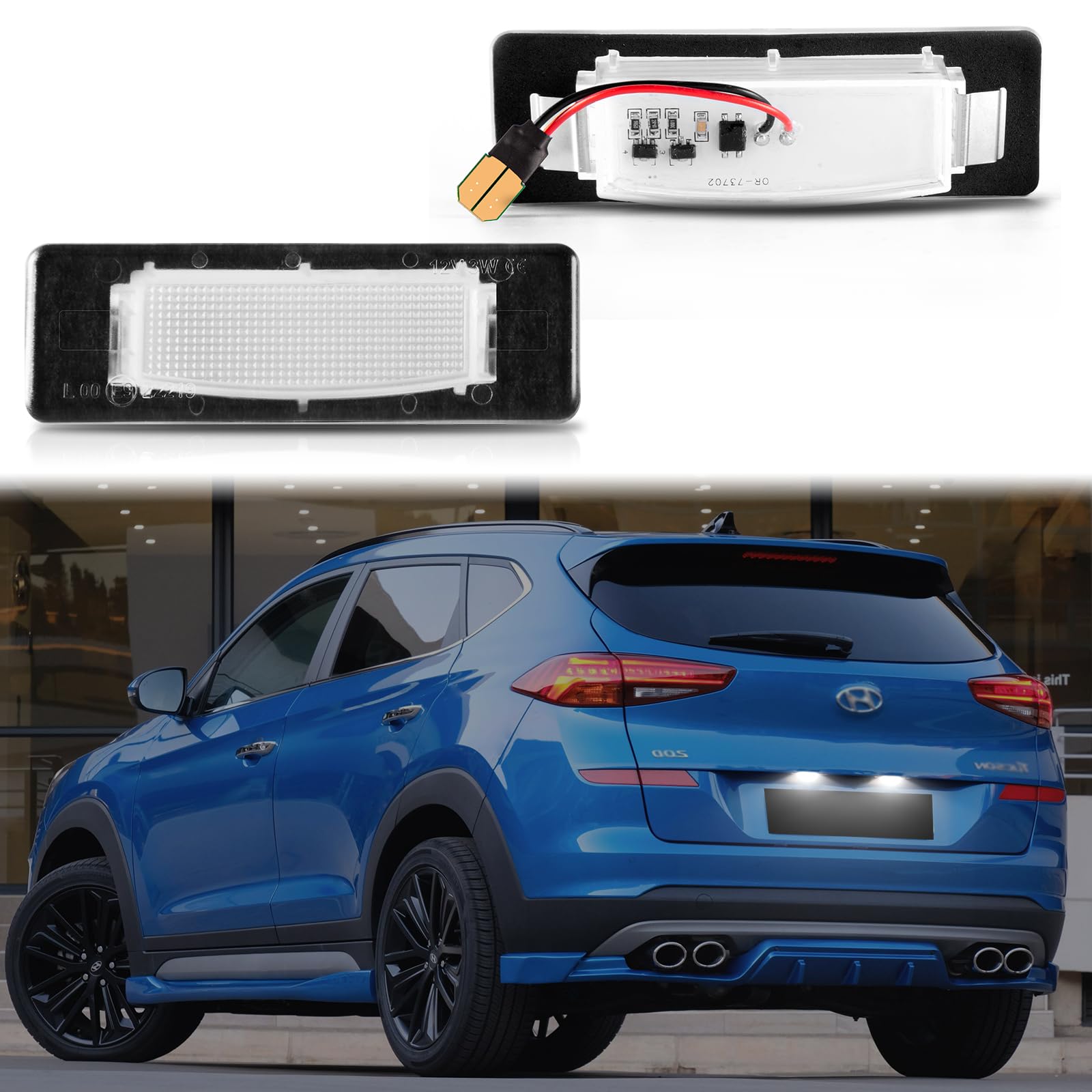 POPMOTORZ LED Kennzeichenbeleuchtung für Hyundai i40 Limousine Sonata Typ LFA Kia Magentis Optima Typ TF Sportage Typ QL, LED Nummernschildbeleuchtung mit Canbus Fehlerfrei 2835 SMD, 2 Stück von POPMOTORZ