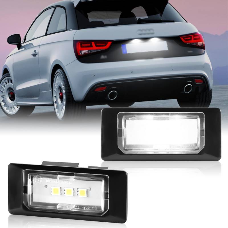 POPMOTORZ LED Kennzeichenbeleuchtung mit Canbus Fehlerfrei für A-udi A1/S1 A4 B8 8K A5 A6 C7/S6 C7 A7/S7 VW Golf6 Golf7 Jetta 6 P-assat 3C B6 SEAT Ibiza Alhambra SKODA Oktavia 3 Superb 3T B6, 2 Stück von POPMOTORZ