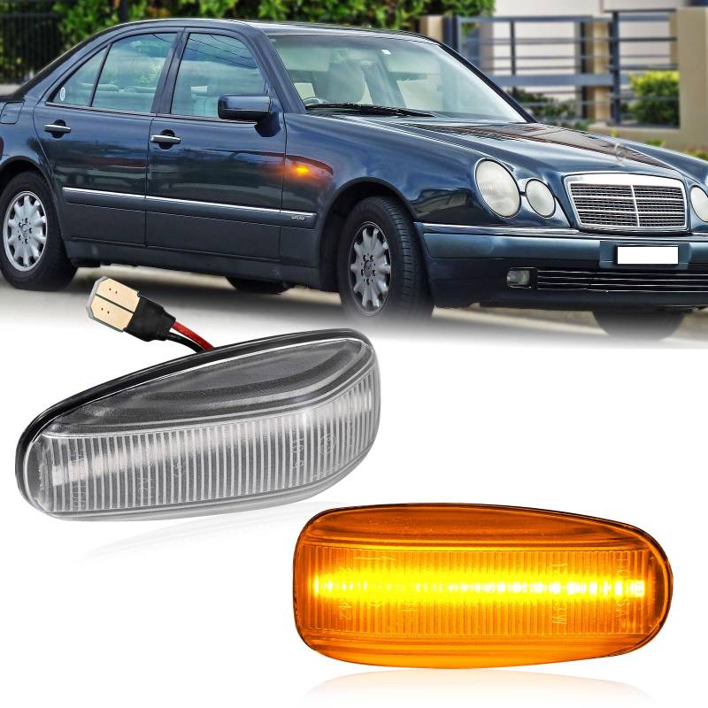 POPMOTORZ LED Seitenblinker Blinker mit Canbus Fehlerfrei 2835 SMD für Mercede-s Benz E-Class W124 W210/S210 ML-Class W163 C-Class W202 CLK-Class W208 CLK320 SLK-Class R129 Vito W638, 2 Stück von POPMOTORZ