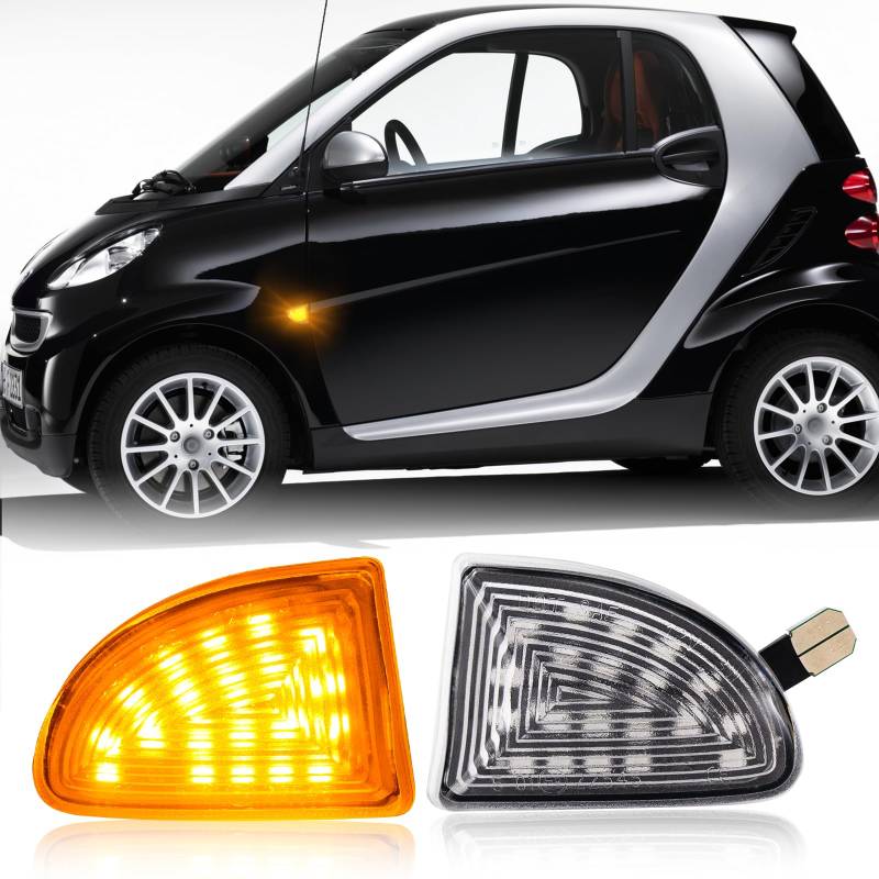 POPMOTORZ LED Seitenblinker Blinker mit Canbus Fehlerfrei 2835 SMD für Mercede-s Benz Smart Fortwo W451 Coupe/Cabrio 2007-2019, 2 Stück von POPMOTORZ