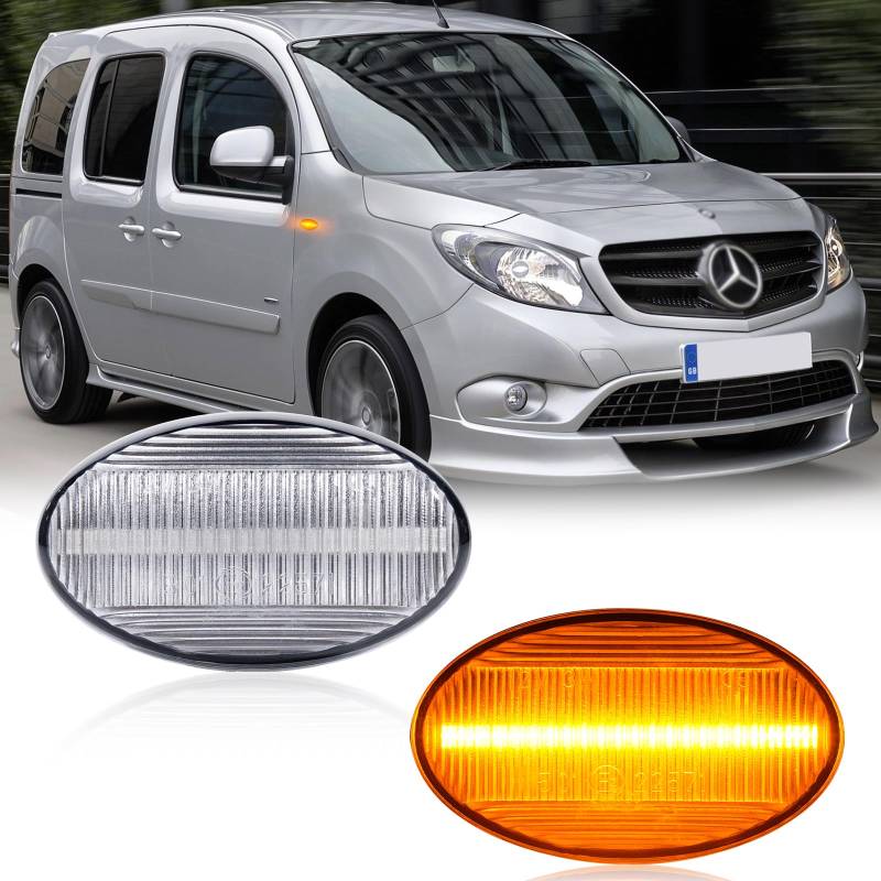 POPMOTORZ LED Seitenblinker Blinker mit Canbus Fehlerfrei 2835 SMD für Mercede-s Benz Smart W450 W452 A-Class W168 Citan W415 Vito W639 Vito W447, 2 Stück von POPMOTORZ