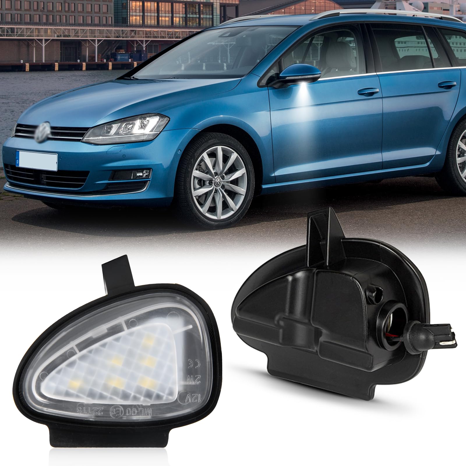 POPMOTORZ LED Umfeldbeleuchtung Spiegel, LED Seitenspiegel Pfützenlicht mit Canbus Fehlerfrei 2835 SMD für VW Golf 6 2008.10-2012.11 Golf 6 Variant Golf 6 Cabrio EOS Tiguan. Sharan. T-ouran, 2 Stücke von POPMOTORZ