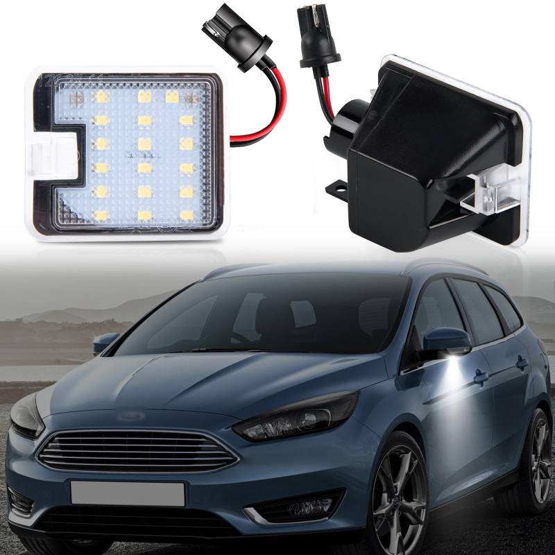 POPMOTORZ LED Umfeldbeleuchtung Spiegel, LED Seitenspiegel Pfützenlicht mit Canbus Fehlerfrei für Ford Mondeo MK4 MK5 Focus Mk3 C-Max MK2 S-Max WA6 MK2 Escape Galaxy WA6 Kuga MK1 Kuga MK2, 2 Stück von POPMOTORZ