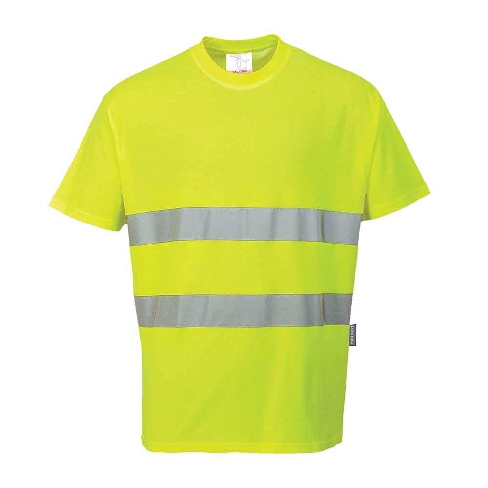 Portwest Baumwoll- Comfort-T-Shirt, Größe: L, Farbe: Gelb, S172YERL von PORTWEST