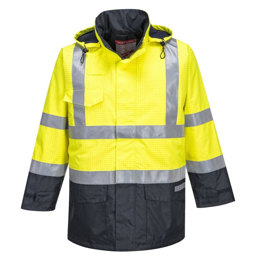 Portwest Bizflame Regen Warnschutz Multi-Norm Jacke, Größe: XXXL, Farbe: Gelb/Marine, S779YNRXXXL von PORTWEST