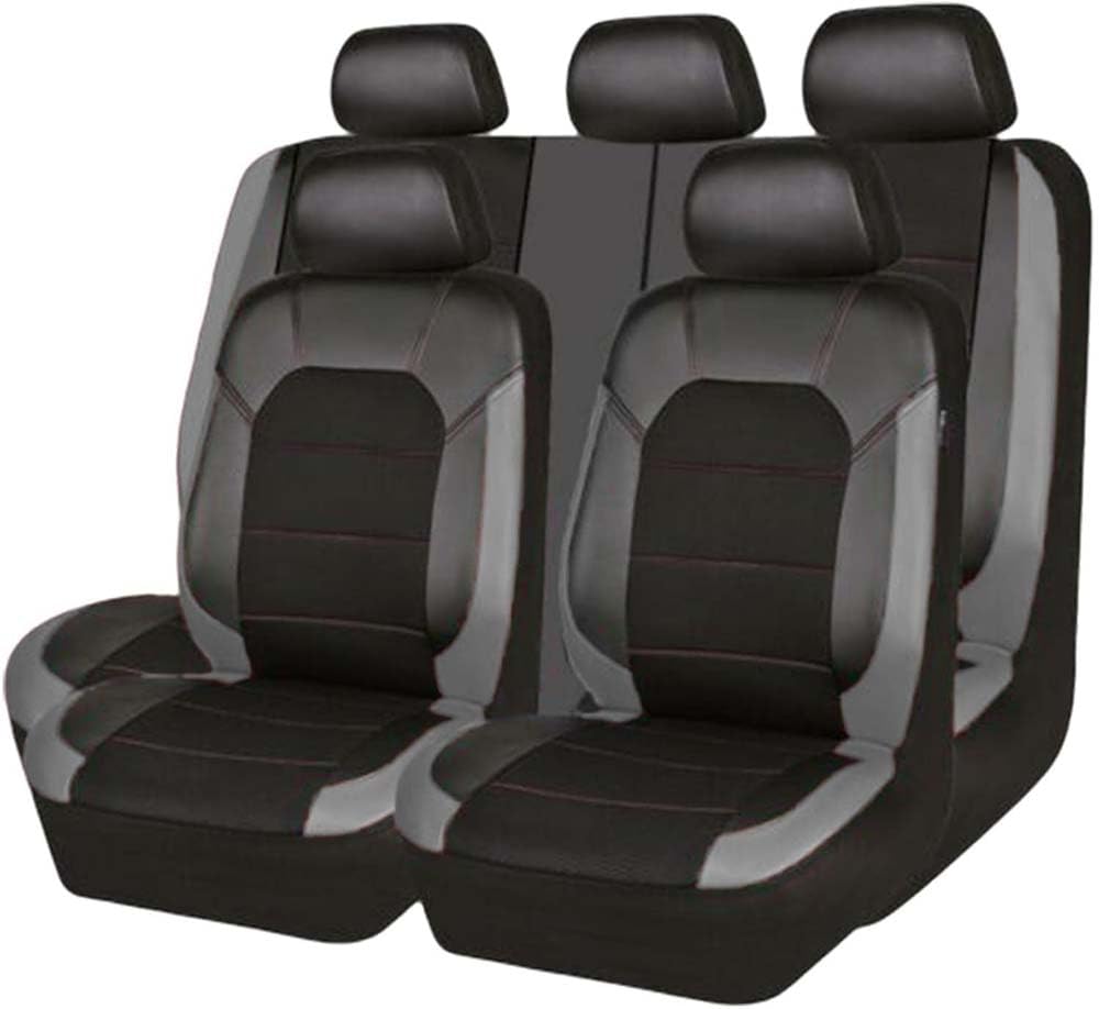 POWEC 9 PCS Auto Schonbezug Set, für Ford Kuga MK2 2012 2013 2014-2019 Leder Autositzbezüge Sitzschoner für Vordersitze und Rücksitze,A von POWEC