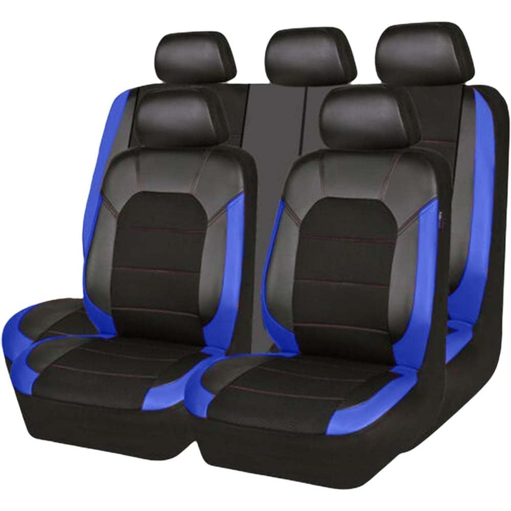 POWEC 9 PCS Auto Schonbezug Set, für MG4 EV MG 4 EH32 2022-2023 Leder Autositzbezüge Sitzschoner für Vordersitze und Rücksitze,C von POWEC