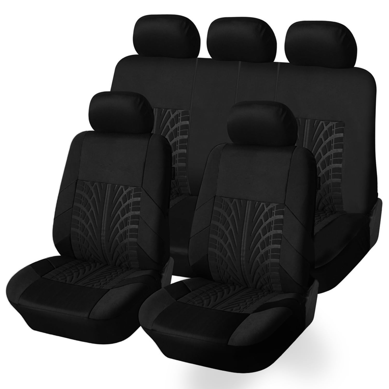 POWRZ Auto Schonbezug Set Kompatibel für Kodiaq/(5seats)/2016–2023, 9 PCS Autositzbezüge Sitzschoner für Vordersitze und Rücksitze,Black von POWRZ