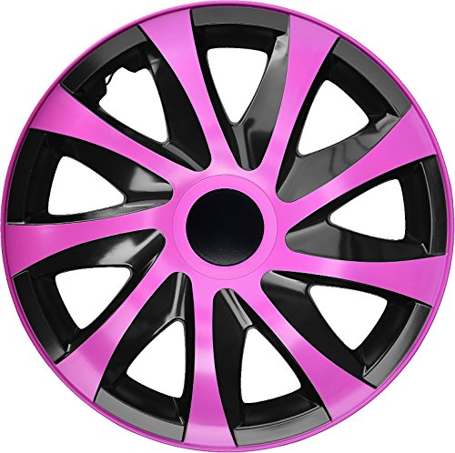 PP 4-er Set Radkappen Radzierblenden Draco CS 13 Zoll 13'' schwarz pink Black pink von PP