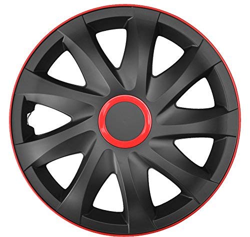 PP 4-er Set Radkappen Radzierblenden Kando Race Black Red (16'' Zoll) von PP