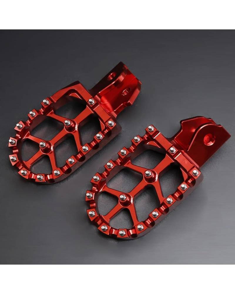 Fußrasten Pedale Auflager Für CRF150F 2003-2020 Motorrad Schlamm Pit Pivot Fahrrad Gekippt Fuß Pedale CNC Aluminium Fuß Pedale Motorradpedal Fußraste(Red) von PPLKHS