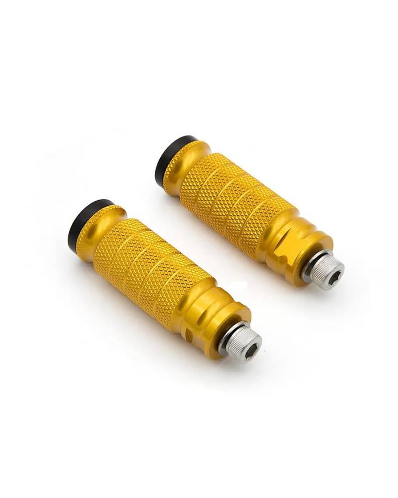 Fußrasten Pedale Auflager Passend für RS125 2T 1995-2010 Motorradfußstütze Universal 8mm hintere Fußstütze Motorradpedal Fußraste(Gold) von PPLKHS