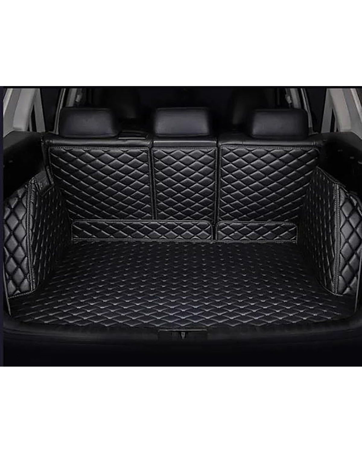 Kofferraummatte Für CR-V 2007-2011 Kofferraummatte Kofferraumwanne Vollständig Umgebene Kofferraummatte Hintere Frachtablage Autozubehör Kofferraum Matte(Full Cover Black Black) von PPLKHS