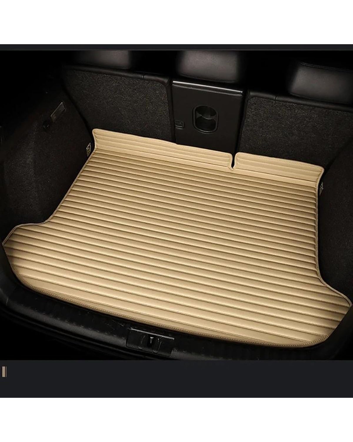 Kofferraummatte Für Dodge Für Challenger 2015-2020 Gestreifte Vollständige Abdeckung Kofferraum Matte Auto Boot Liner Zubehör Innen Details Kofferraum Matte(Beige) von PPLKHS