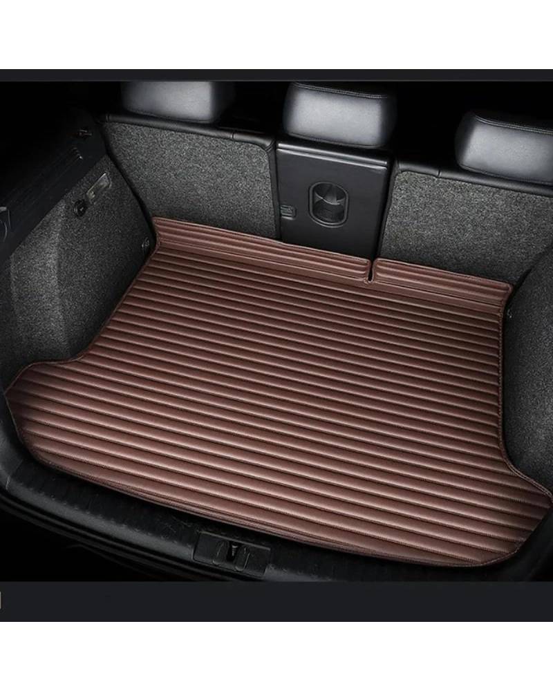 Kofferraummatte Für Dodge Für Challenger 2015-2020 Gestreifte Vollständige Abdeckung Kofferraum Matte Auto Boot Liner Zubehör Innen Details Kofferraum Matte(Coffee) von PPLKHS