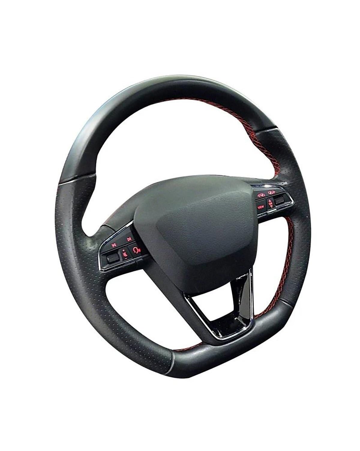 PPLKHS Auto Lenkradbezug Für 911, Für 986, Für 996, Für Carrera, Für Boxster S, handgenähte Autolenkradabdeckung, weiche Schwarze Wildleder-Lenkradbezüge Steering Wheel Cover(Black Thread) von PPLKHS