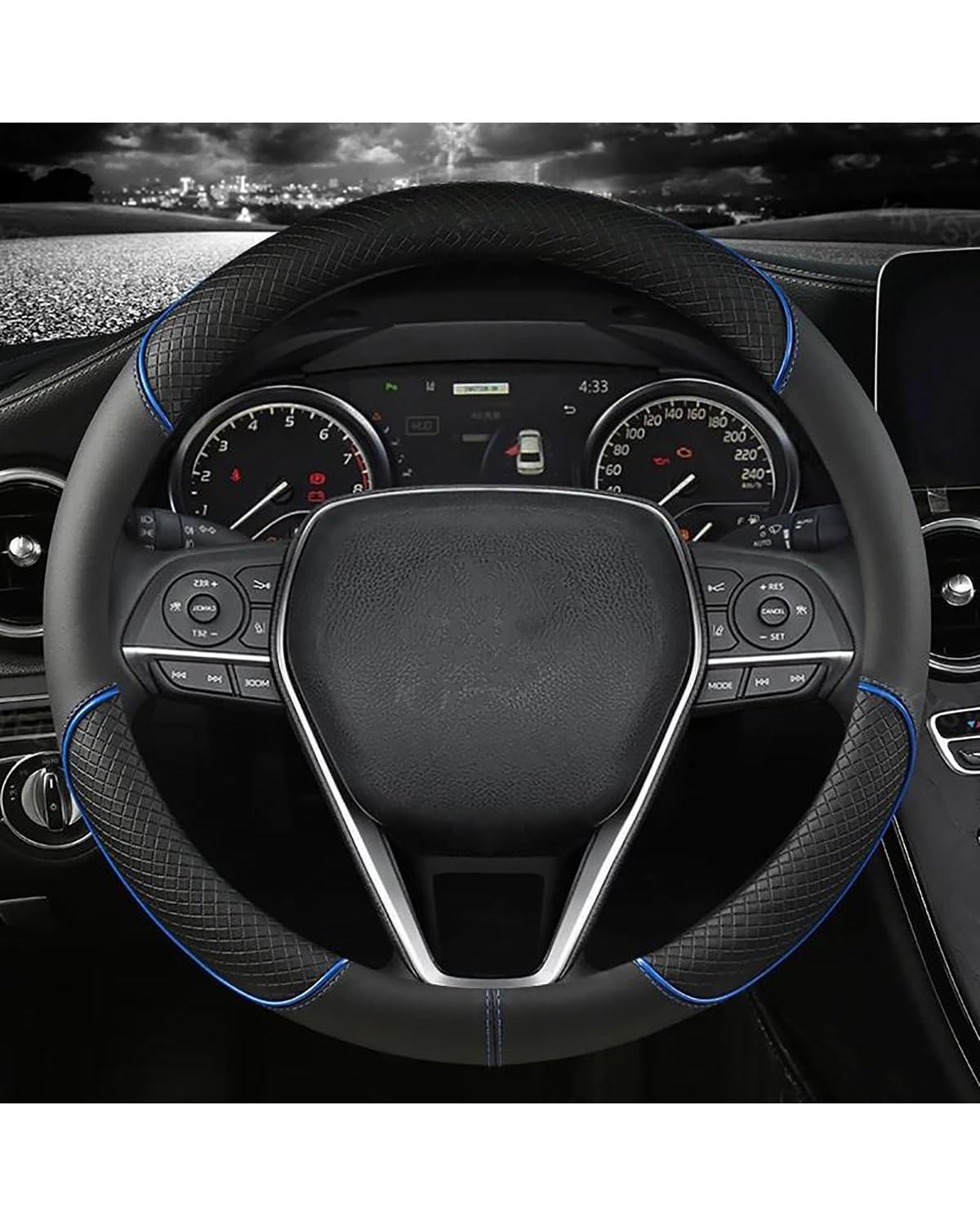 PPLKHS Auto Lenkradbezug Für Corolla Für Fortuner Für Sequoia Für Yaris Für Vios Für Rav4 Autolenkradabdeckung Steering Wheel Cover(Blue) von PPLKHS