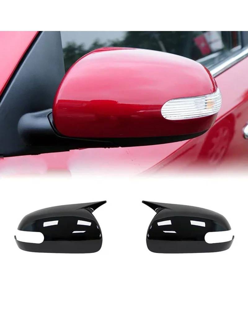 Tür Seitenspiegelkappe Für KIA K3 Für Cerato Für Forte 2009 2010 2011 2012 Auto Außen Rückspiegel Abdeckung Kappe Shell Gehäuse Aufkleber Trim Auto Rückspiegel Abdeckung(Bright Black) von PPLKHS