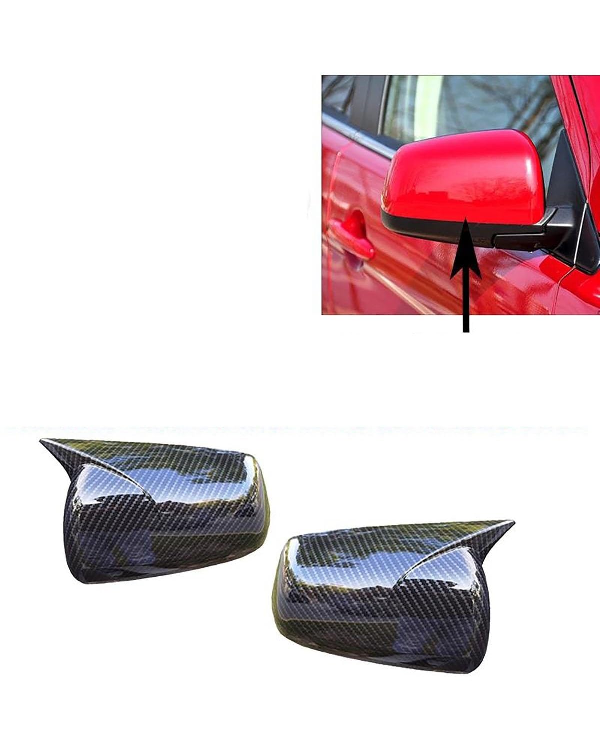 Tür Seitenspiegelkappe Für Lancer X 10 EX EVO 2008 2009 2010 2011 2012 2013 2014 2015 2016 Seitentür Rückspiegel Abdeckkappe Trim Shell Aufkleber Auto Rückspiegel Abdeckung(Without lamp 08-12 C) von PPLKHS