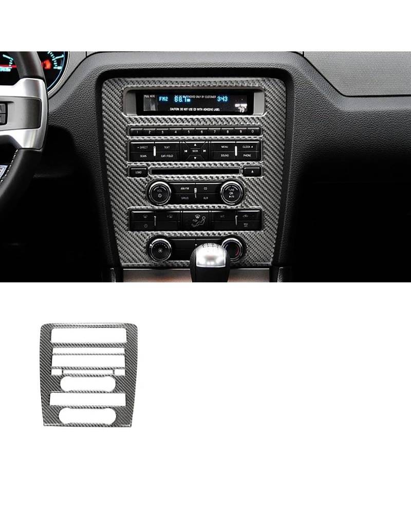 Verkleidung der Konsolenverkleidung Für Ford Für Mustang 2009-2014 Zubehör Carbon Faser Aufkleber Auto Interior Center Control CD Dekoration Panel Rahmen Trim Abdeckung(Black) von PPLKHS