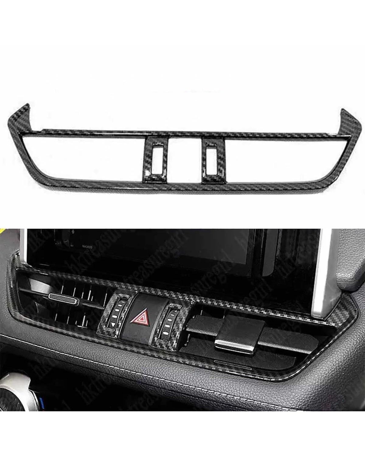 Verkleidung der Konsolenverkleidung Für Toyota Für RAV4 2019 2020 2021 2022 2023 Auto Zentrale Konsole Air Outlet Vent Trim Aufkleber Carbon Faser Stil von PPLKHS