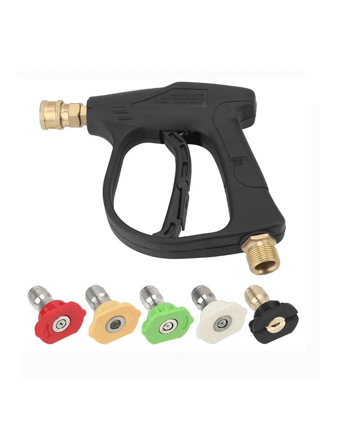 shiyan Auto Hochdruck Wasser Pistole Reiniger Seife Schaum Spray Sprayer Düsen Quick Release Auto Waschen Zubehör 14MM M22 Buchse 1/4"(1SET) von PPLKHS