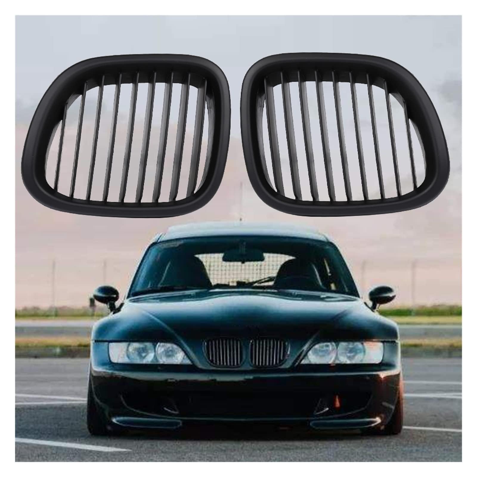 Auto Front Kühlergrille für BMW Z3 1996-2002,Front Nieren Kühlergrill Front stoßstange Gitter Waben Grill Dauerhaft von PPTC