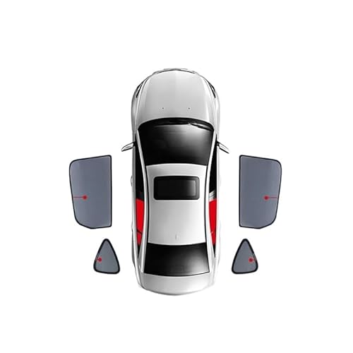 PPUMP Auto-Sonnenschutz Für SEAT Für Ateca 2016-2022 Magnetische Auto Sonnenschutz Schild Frontscheibe Mesh Rahmen Vorhang Hinten Seite Autoscheiben Sonnenschutz innen (Farbe : 4 4PCS Rear Trian) von PPUMP